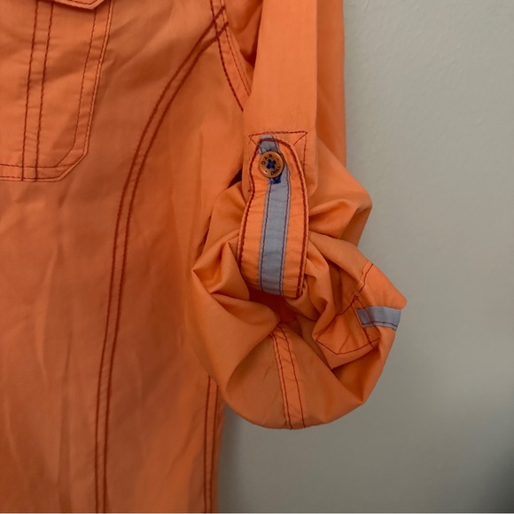 Drill NYC Clothing Co Orange Men Size M Shirt Western Style Pockets Button-up - Picture 3 of 11